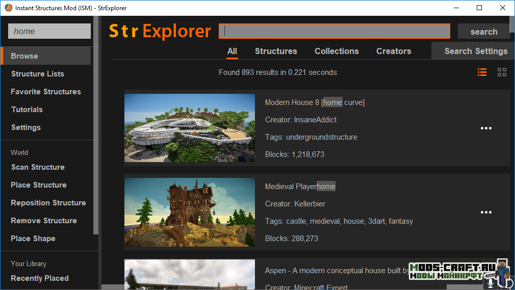 Мод на готовые Дома - Instant Structures 1.16.5, 1.15.2, 1.14.4, 1.12.2, 1.7.10 3 Мод на готовые Дома - Instant Structures 1.16.5, 1.15.2, 1.14.4, 1.12.2, 1.7.10