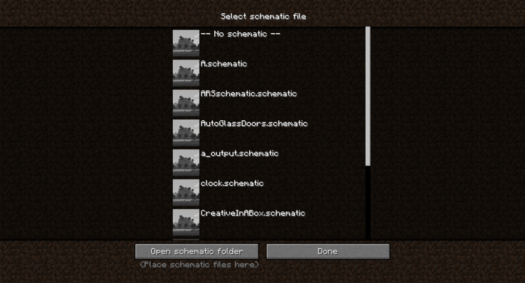 Мод Schematica для minecraft 1.12.2/1.11.2/1.8/1.7.10/1.5.2