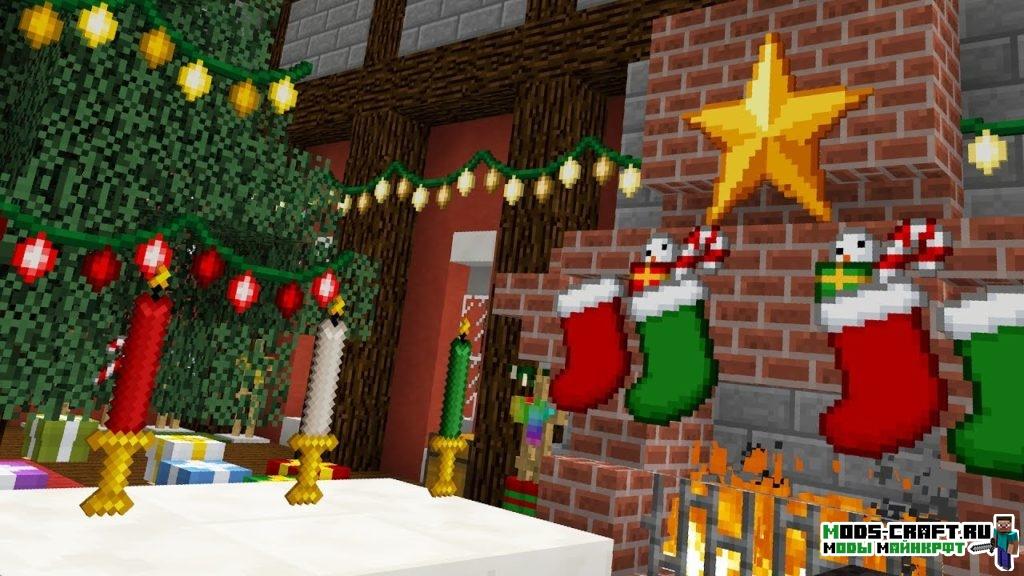Мод Christmas Festivity 1.14.4, 1.12.2 (новогодние украшения)