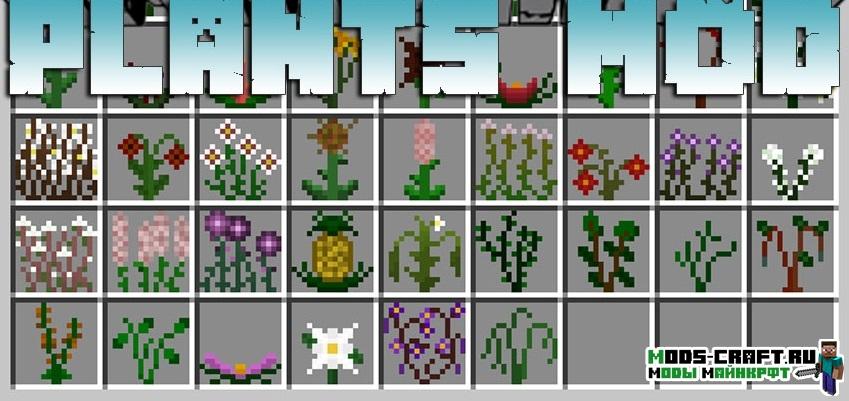 Мод на новые растения - Plants Mod для minecraft 1.12.2 1.11.2 1.10.2
