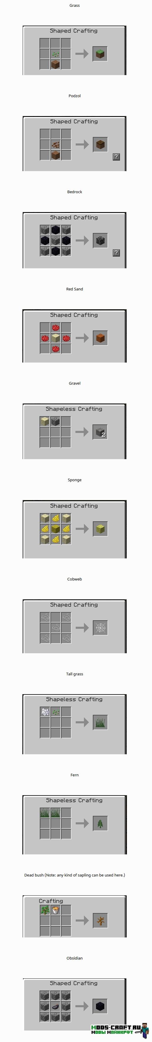 Мод на Новые рецепты - Recipes Plus для minecraft 1.7.10