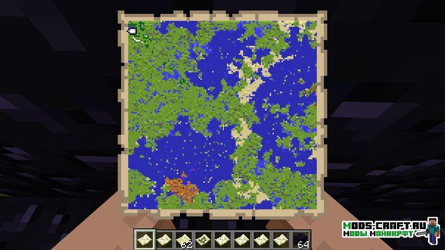 Мод на большую карту - Mega Map для minecraft 1.14.4, 1.12.2 Мод на большую карту - Mega Map для minecraft 1.14.4, 1.12.2