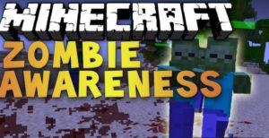 Умные зомби - мод Zombie Awareness для minecraft 1.19.2, 1.18.2, 1.16.5, 1.12.2, 1.7.10