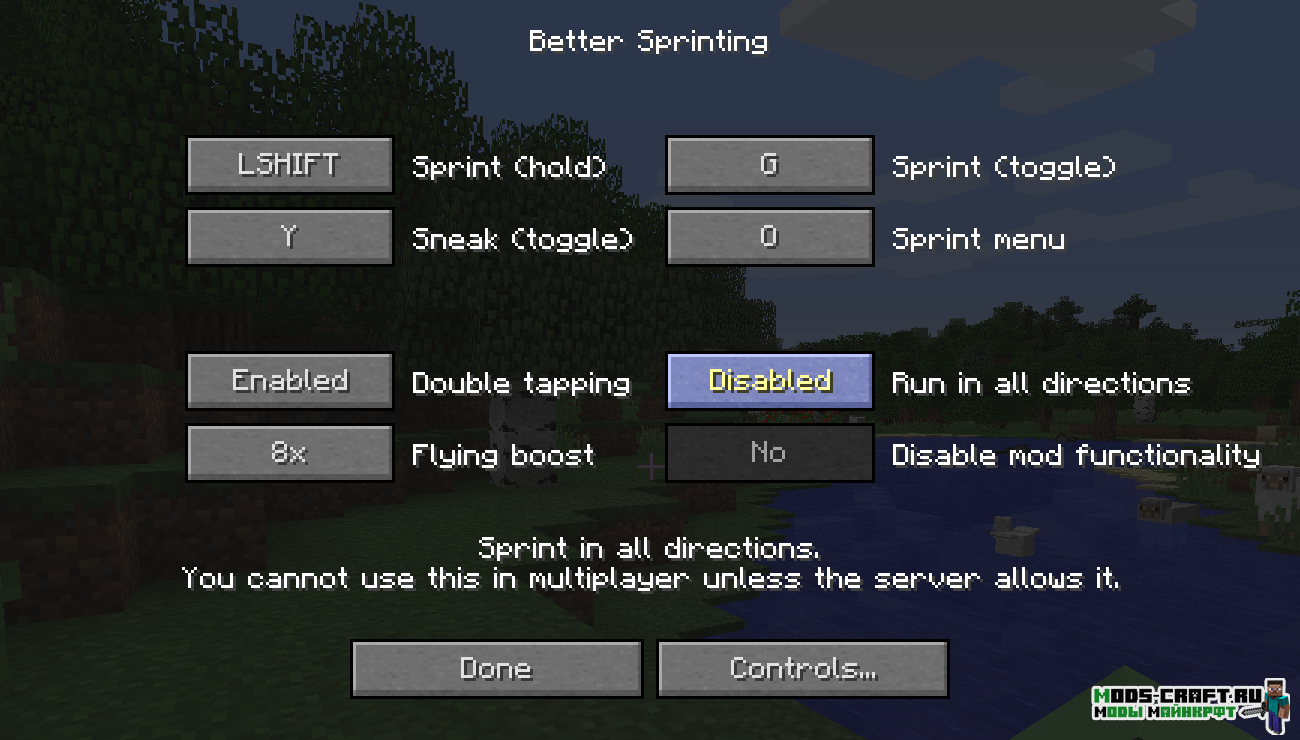 Мод Better Sprinting для майнкрафт 1.16.1, 1.15.2, 1.14.4, 1.12.2, 1.7.10 1 Мод Better Sprinting для майнкрафт 1.16.1, 1.15.2, 1.14.4, 1.12.2, 1.7.10