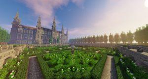 Карта Французский дворец - French Castle with garden для майнкрафт 1.13.2