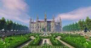 Карта Французский дворец - French Castle with garden для майнкрафт 1.13.2