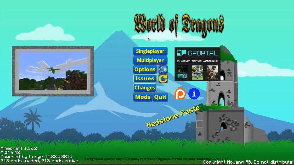 Мир драконов - мод World of Dragons для minecraft 1.12.2