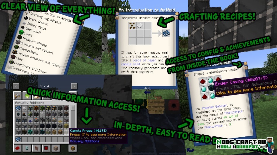 Мод Actually Additions для minecraft 1.12.2, 1.10.2, 1.7.10