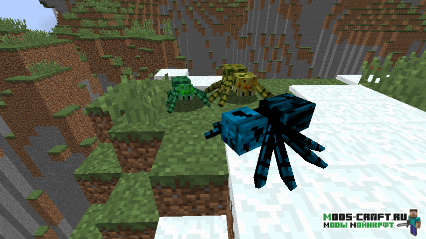 Мод на новых пауков для minecraft 1.12.2, 1.11.2, 1.8.9