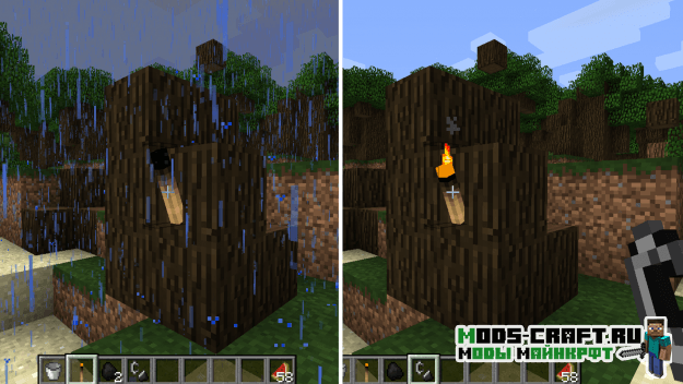 Мод на сгораемые факела - Burning Torches 1.16.5, 1.15.2, 1.12.2