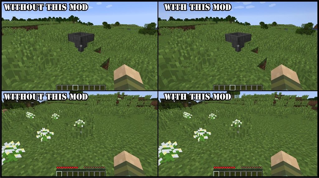 Мод Remove Mouseover Highlight для minecraft 1.14.4, 1.12.2, 1.7.10 1 Мод Remove Mouseover Highlight для minecraft 1.14.4, 1.12.2, 1.7.10