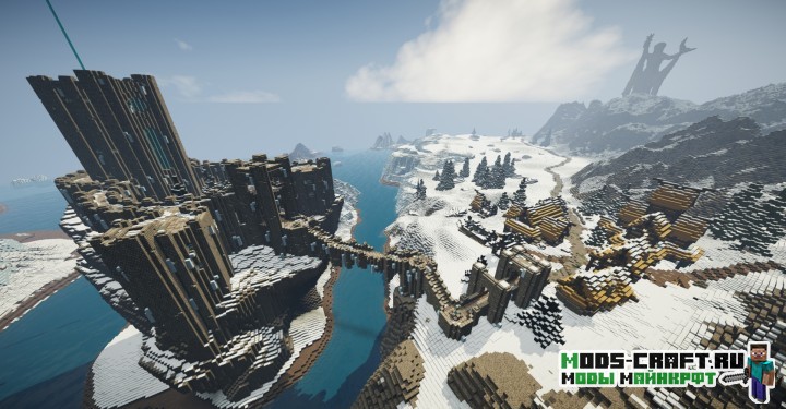 Карта города из Скайрима Winterhold для minecraft 1.14.4, 1.12.2