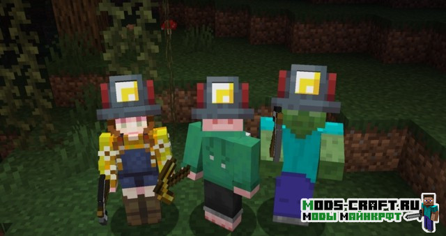 Мод на шлем шахтёра - Miner's Helmet для майнкрафт 1.16.3, 1.15.2, 1.14.4