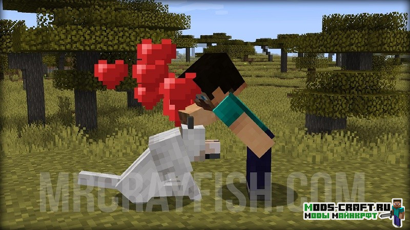 Погладь питомца - мод Pet Your Wolf для minecraft 1.14.4