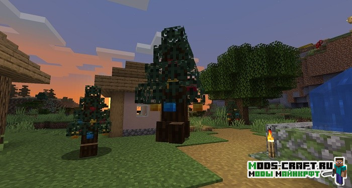 Мод Spruce Willis the Xmas Tree для майнкрафт 1.14.4