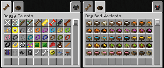 Мод Doggy Talents 1.19.3, 1.18.2, 1.17.1, 1.16.5, 1.15.2, 1.14.4, 1.12.2, 1.7.10 (прокачка питомца)