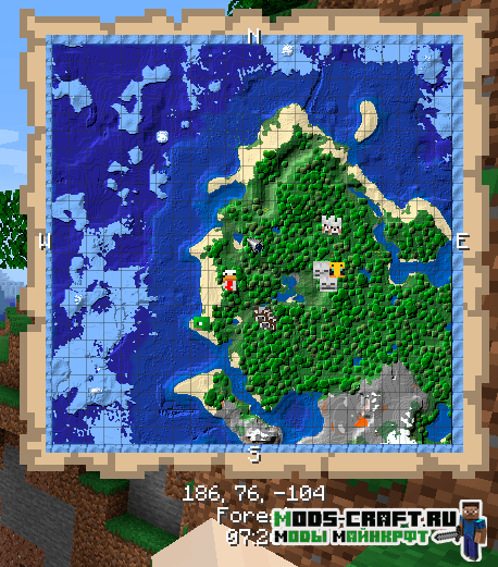 Мод Just Map для майнкрафт 1.16.4, 1.15.2 Мод Just Map для майнкрафт 1.16.4, 1.15.2