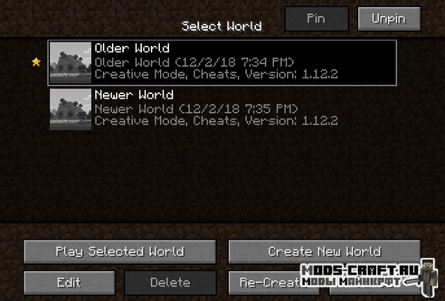 Мод Cherished Worlds 1.21, 1.20.6, 1.19.4, 1.18.2, 1.17,1, 1.16.5, 1.15.2, 1.14.4, 1.12.2