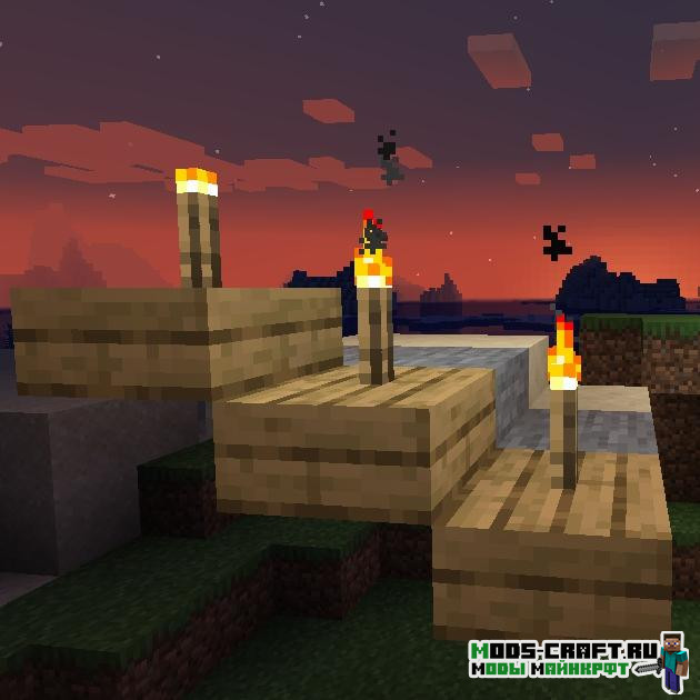 Мод TorchSlabs для майнкрафт 1.15.2 Мод TorchSlabs для майнкрафт 1.15.2