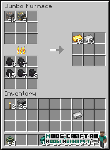 Мод на большую печь - Jumbo Furnace для майнкрафт 1.15.2 2 Мод на большую печь - Jumbo Furnace для майнкрафт 1.15.2
