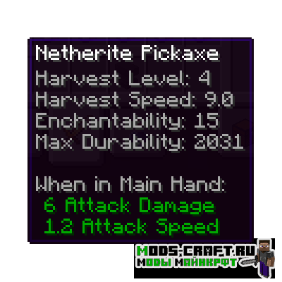 Мод Tooltip Tool Tips для майнкрафт 1.16.2