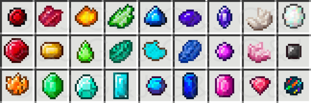 Мод Gems & Jewels для майнкрафт 1.20.1, 1.19.2, 1.18.2, 1.16.5, 1.15.2, 1.7.10