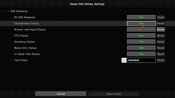 Мод Simple HUD Utilities 1.16.4
