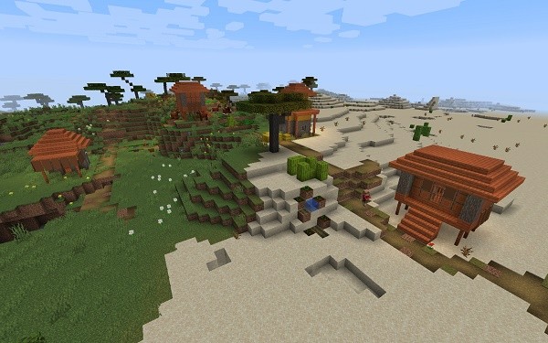Деревня и шахта 1.16.4, 1.15.2, 1.14.4, 1.12.2