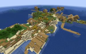 Обычная и зомби-деревня на острове 1.16.5 Обычная и зомби-деревня на острове 1.16.5