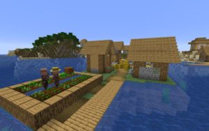 Обычная и зомби-деревня на острове 1.16.5 Обычная и зомби-деревня на острове 1.16.5