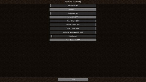 Мод Non Game Time для Майнкрафт 1.16.5