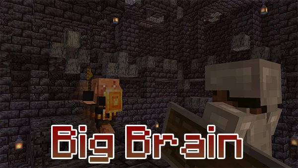 Мод Big Brain 1.20.2, 1.19.4, 1.18.2, 1.17.1, 1.16.5 (более умные мобы)