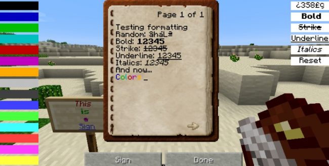 Использование разных цветов в Майнкрафт: как писать в чате, на сервере, на табличках 2 фото 15_2022