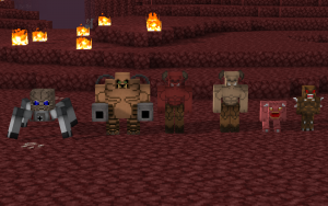 Doom II: демоны из игры в мире Minecraft