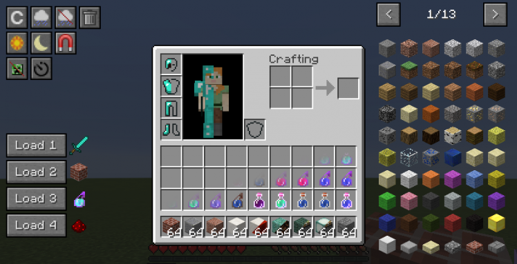 Мод Just Enough Buttons для Minecraft — управление временем, погодой и режимом